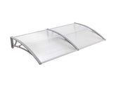 Copertină ECO de ușă 240x100cm marchiză adăpost acoperiș gri-transparent